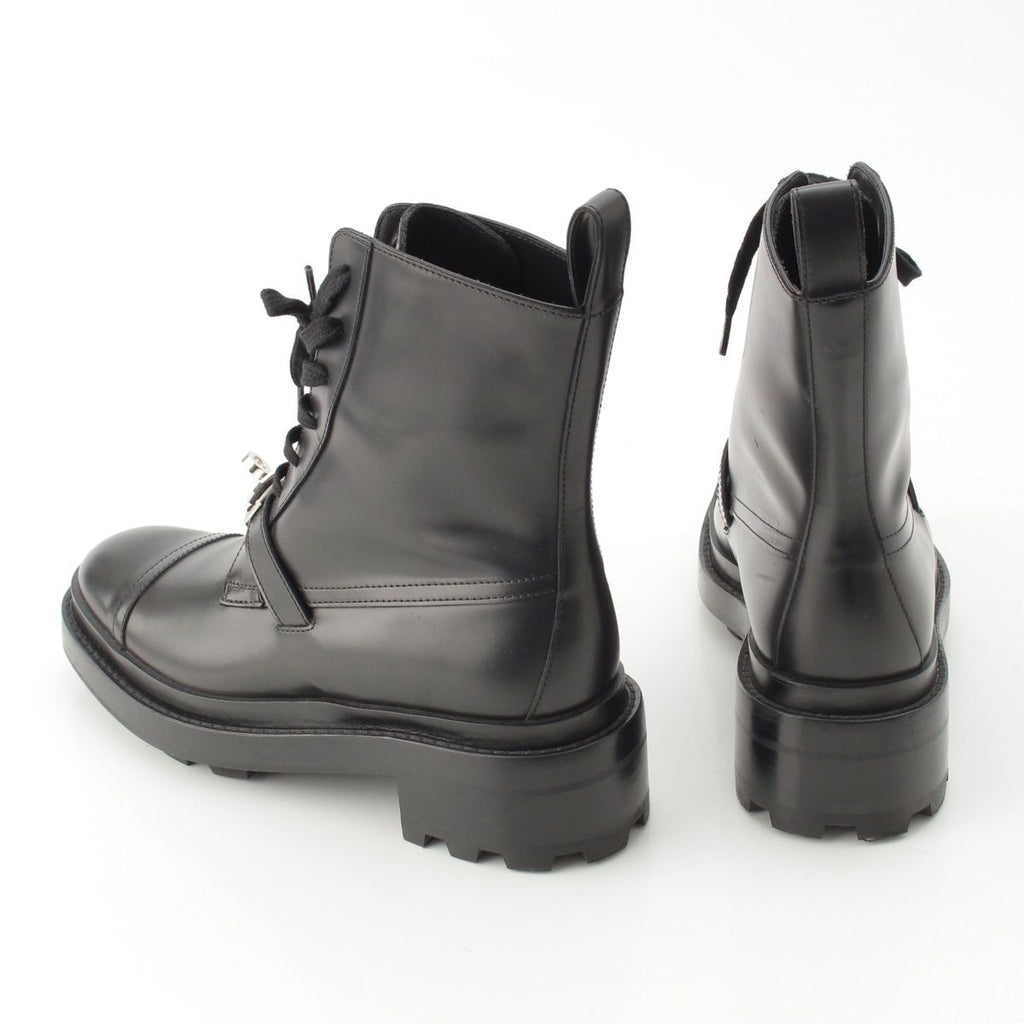 Hermes Funk Leather Kelly Lace Up Boots Black — view 4