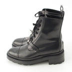 Hermes Funk Leather Kelly Lace Up Boots Black — view 3