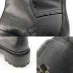 Hermes Funk Leather Kelly Lace Up Boots Black — view 9