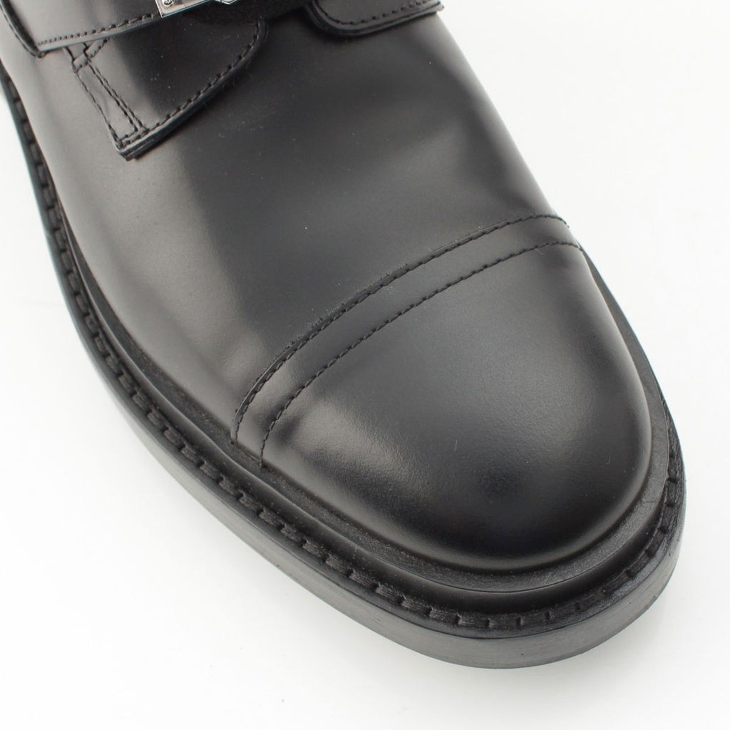 Hermes Funk Leather Kelly Lace Up Boots Black — view 6