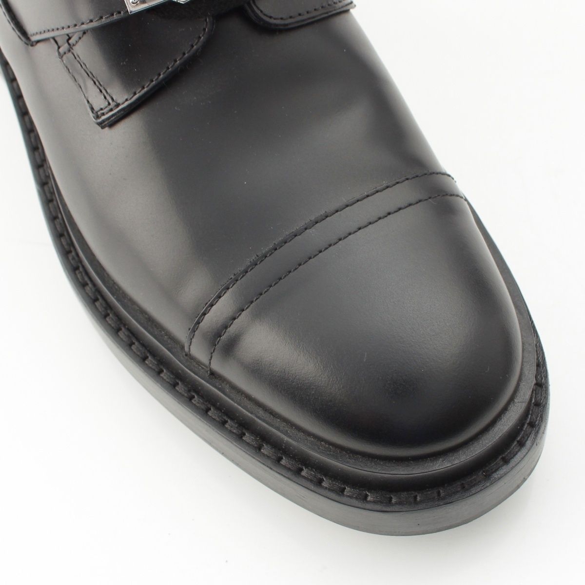 Hermes Funk Leather Kelly Lace Up Boots Black — view 6