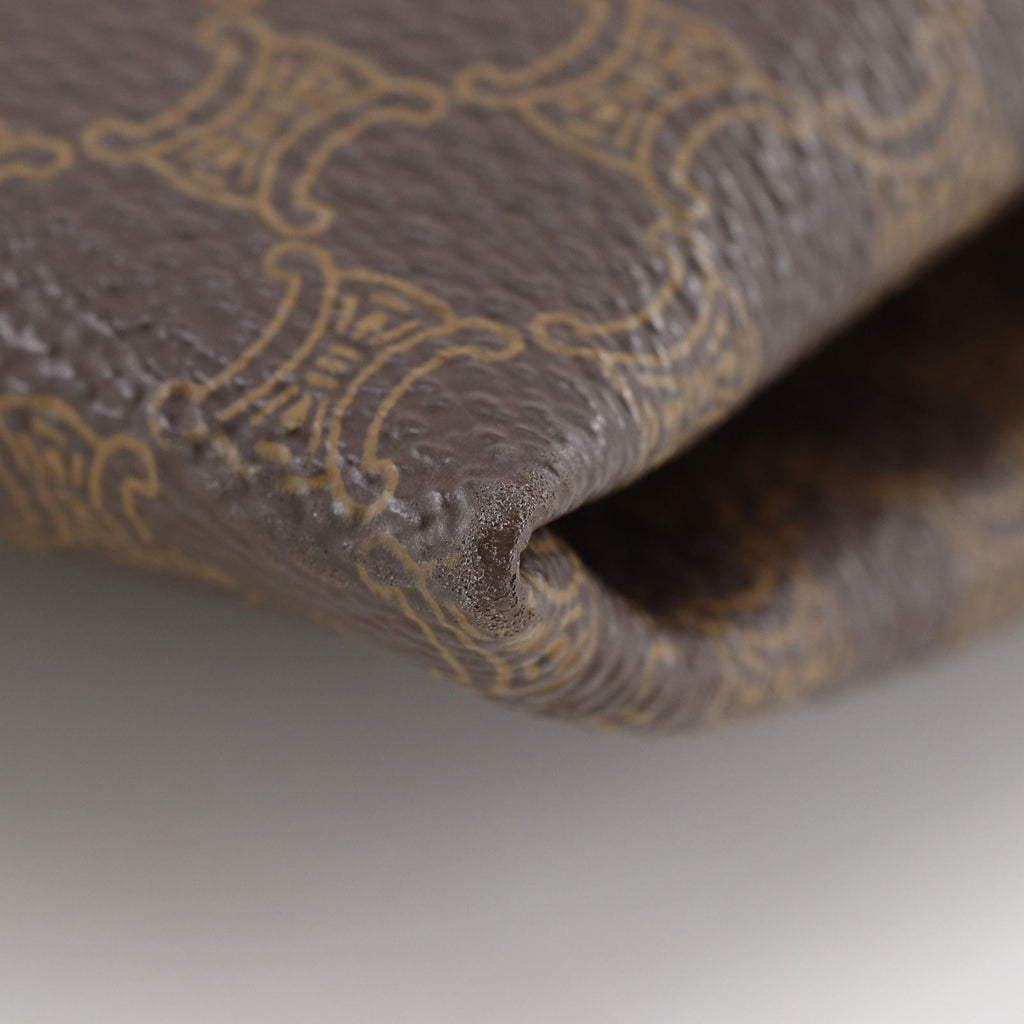 Celine Triomphe Macadam Pattern Vintage Brown Tote — view 5