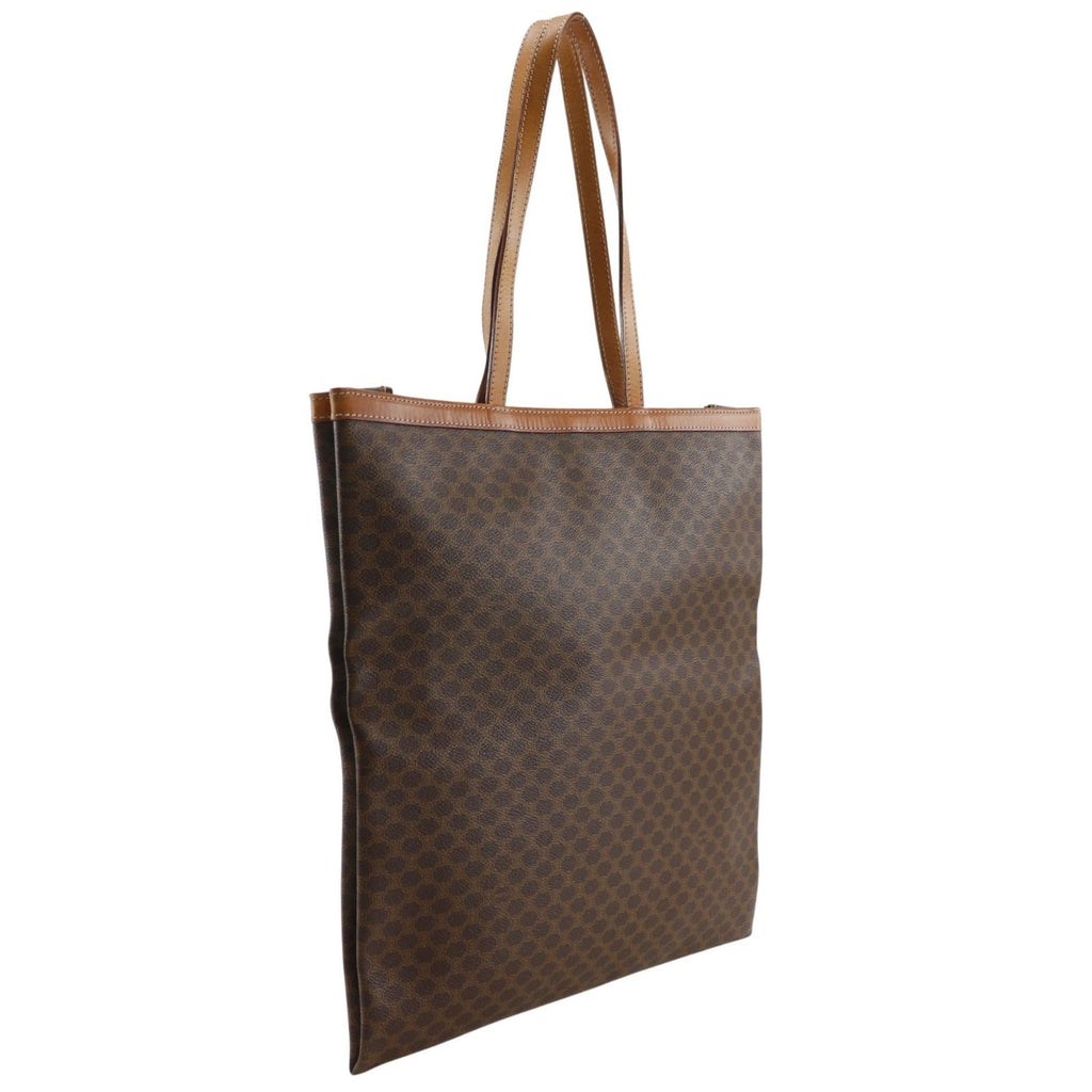 Celine Triomphe Macadam Pattern Vintage Brown Tote — view 3