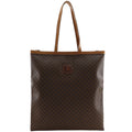 Celine Triomphe Macadam Pattern Vintage Brown Tote