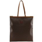 Celine Triomphe Macadam Pattern Vintage Brown Tote