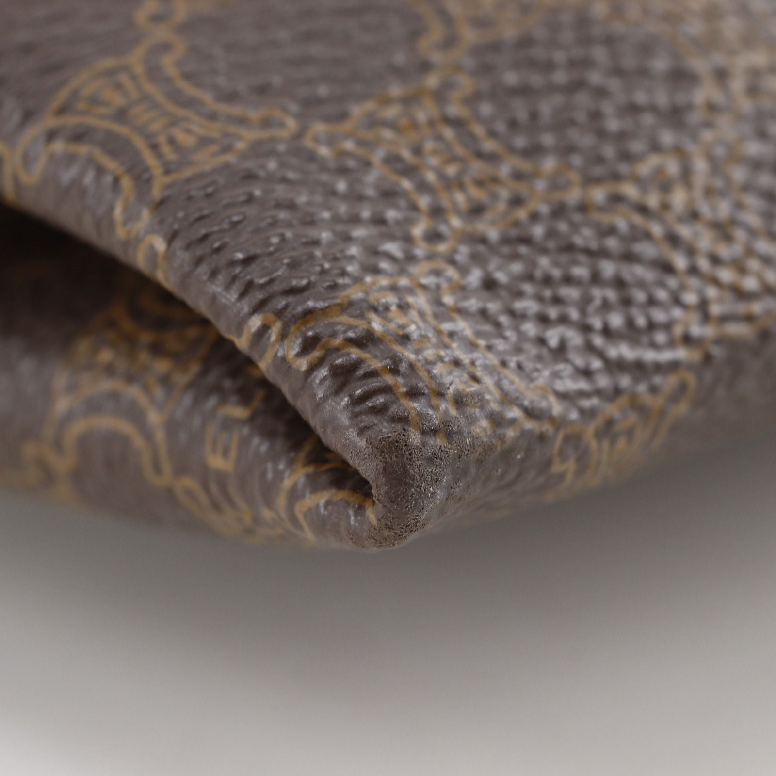 Celine Triomphe Macadam Pattern Vintage Brown Tote — view 4