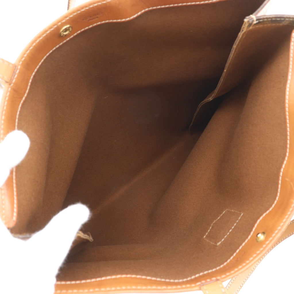 Celine Triomphe Macadam Pattern Vintage Brown Tote — view 7