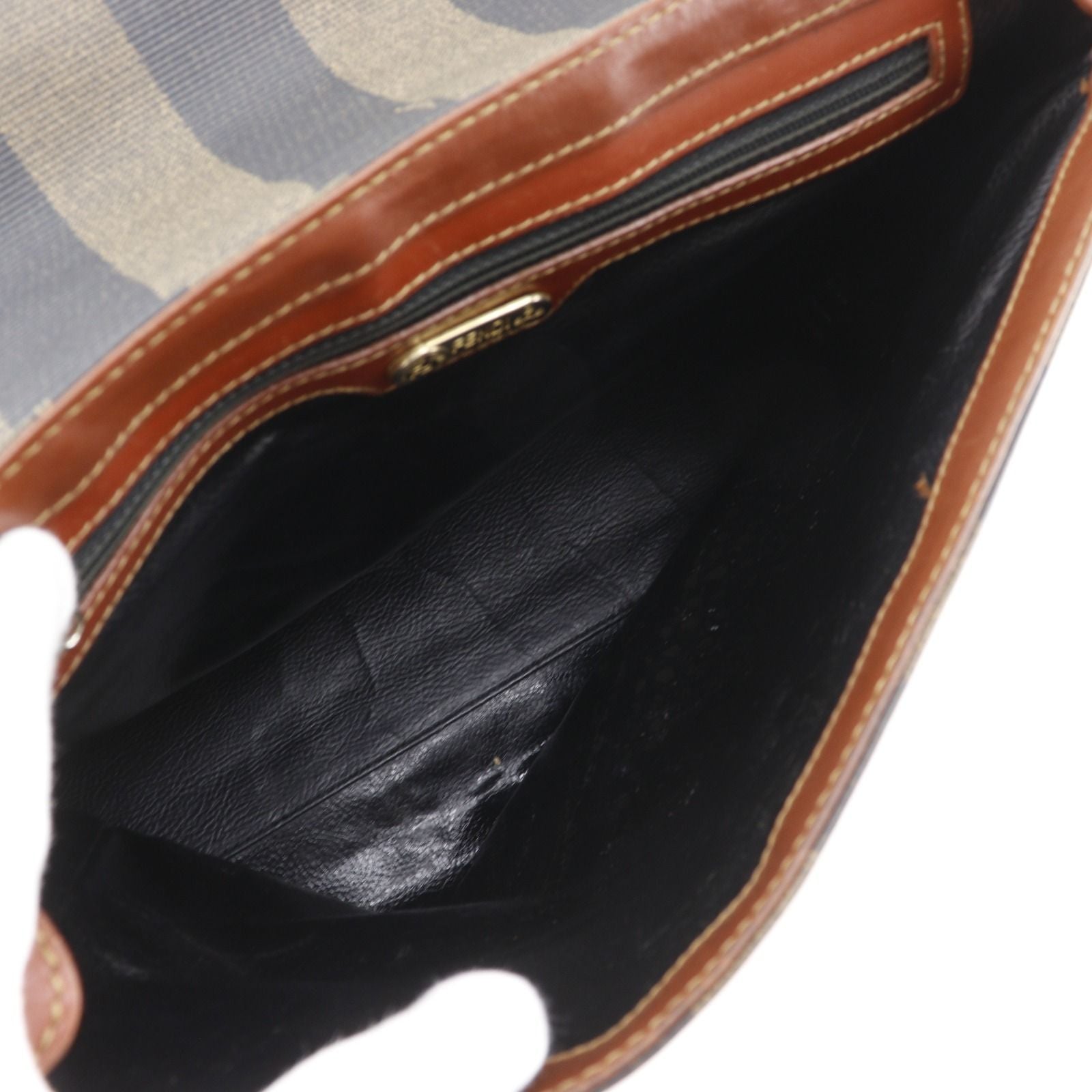 Fendi Pecan Pattern 2-Way Shoulder Vintage Brown Handbag — view 6