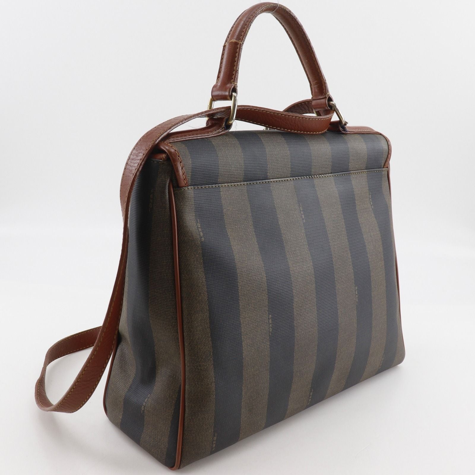 Fendi Pecan Pattern 2-Way Shoulder Vintage Brown Handbag — view 3