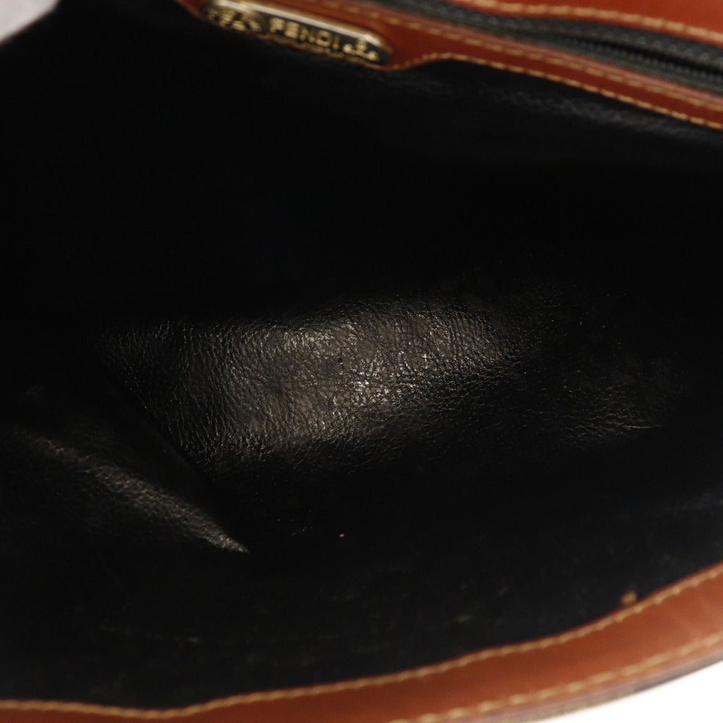 Fendi Pecan Pattern 2-Way Shoulder Vintage Brown Handbag — view 8