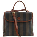 Fendi Pecan Pattern 2-Way Shoulder Vintage Brown Handbag