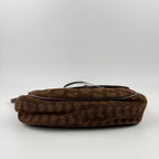 Bottega Veneta Logo Allover Shoulder Bag Suede Brown Vintage — view 7