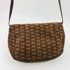 Bottega Veneta Logo Allover Shoulder Bag Suede Brown Vintage — view 4