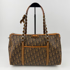 Dior Trotter Chain Shoulder Bag Leather Brown Vintage — view 2