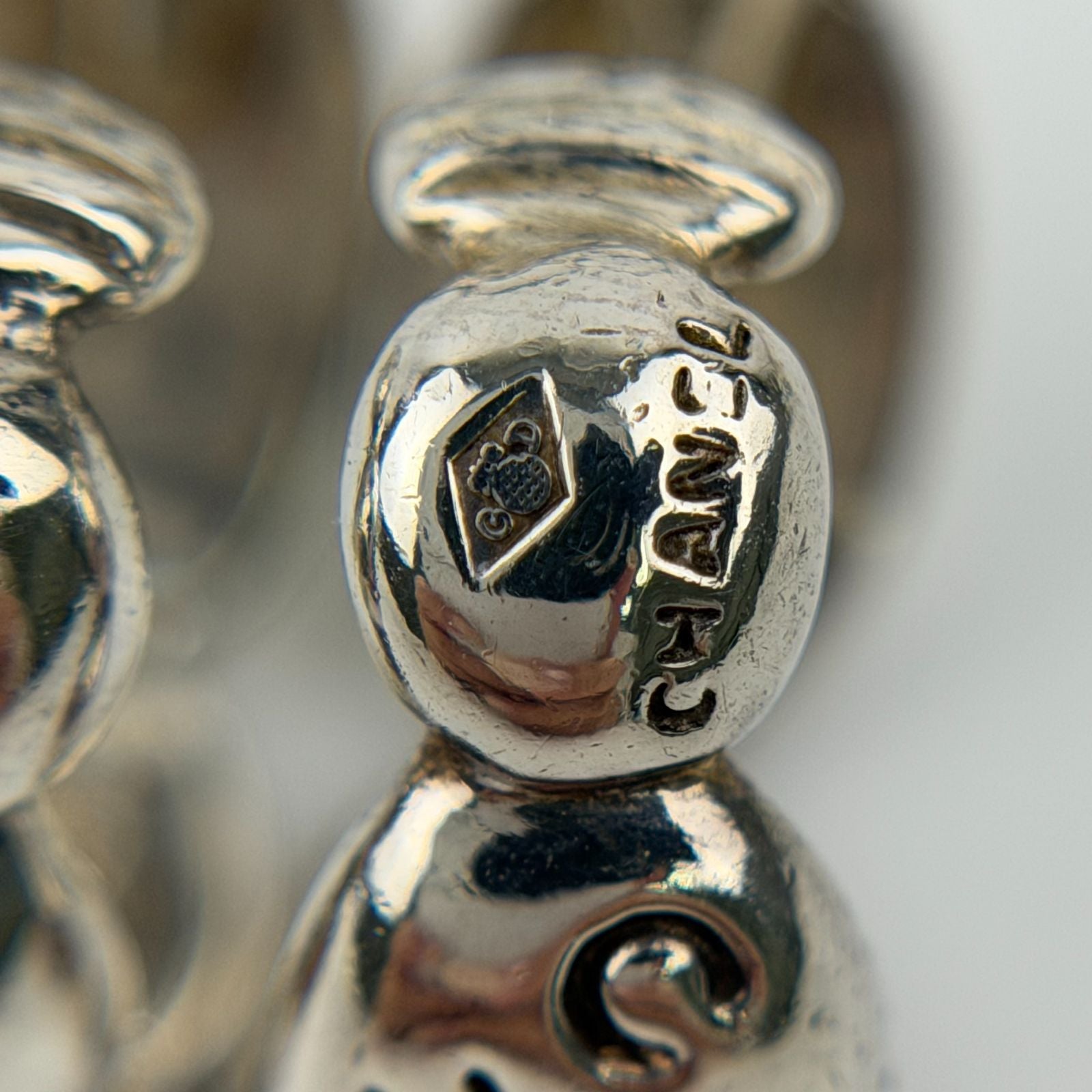 Chanel CC Logo Earrings 925 Sterling Silver Vintage — view 9