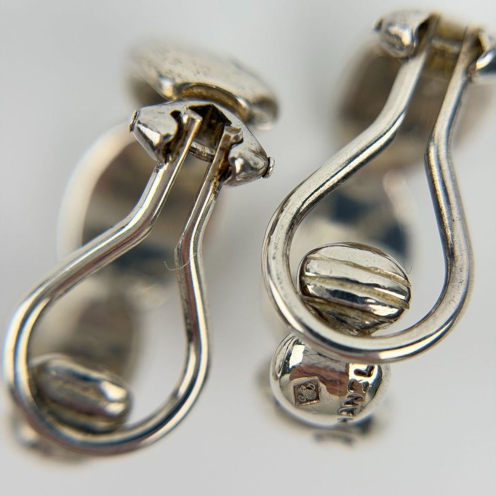 Chanel CC Logo Earrings 925 Sterling Silver Vintage — view 6