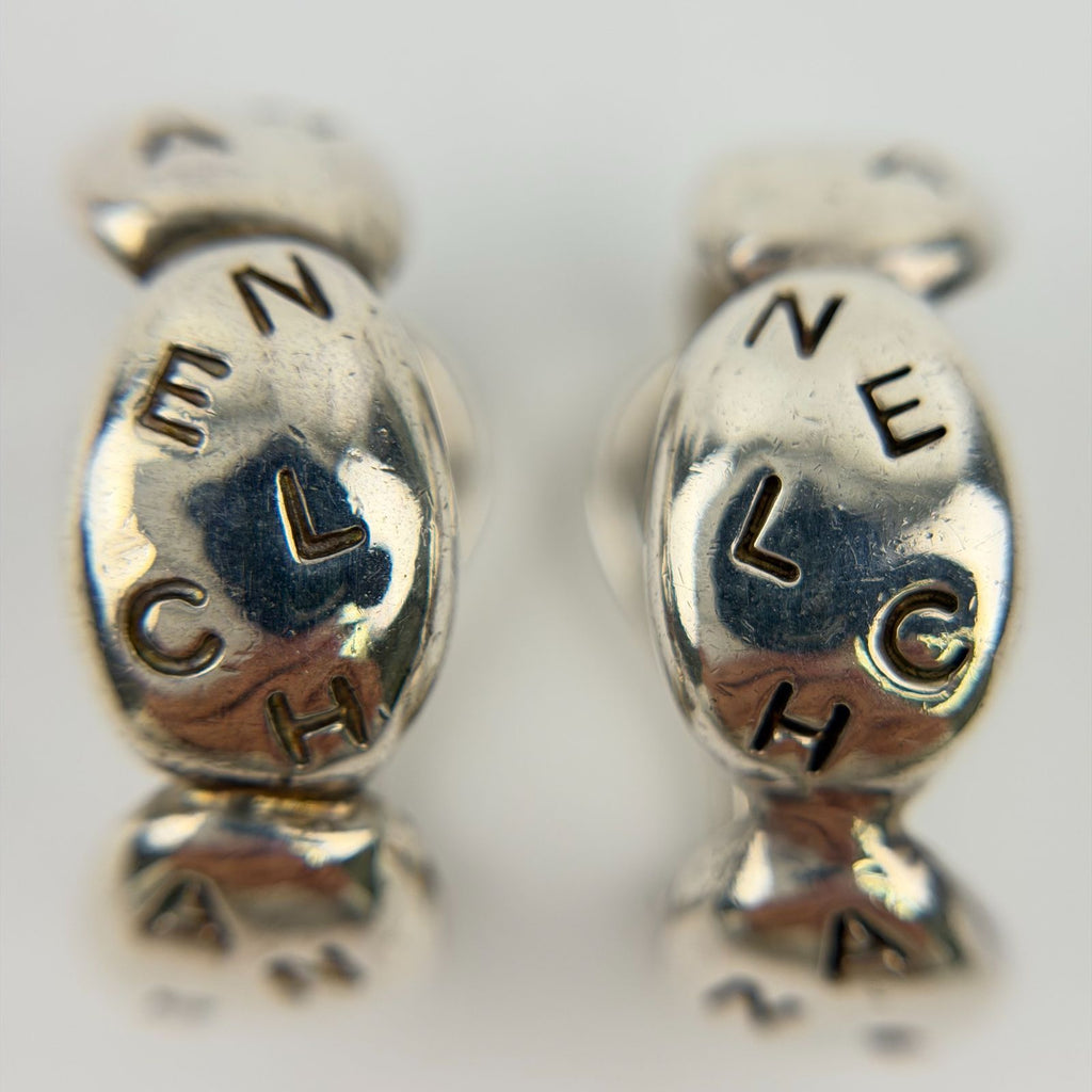 Chanel CC Logo Earrings 925 Sterling Silver Vintage — view 2