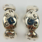Chanel CC Logo Earrings 925 Sterling Silver Vintage — view 2