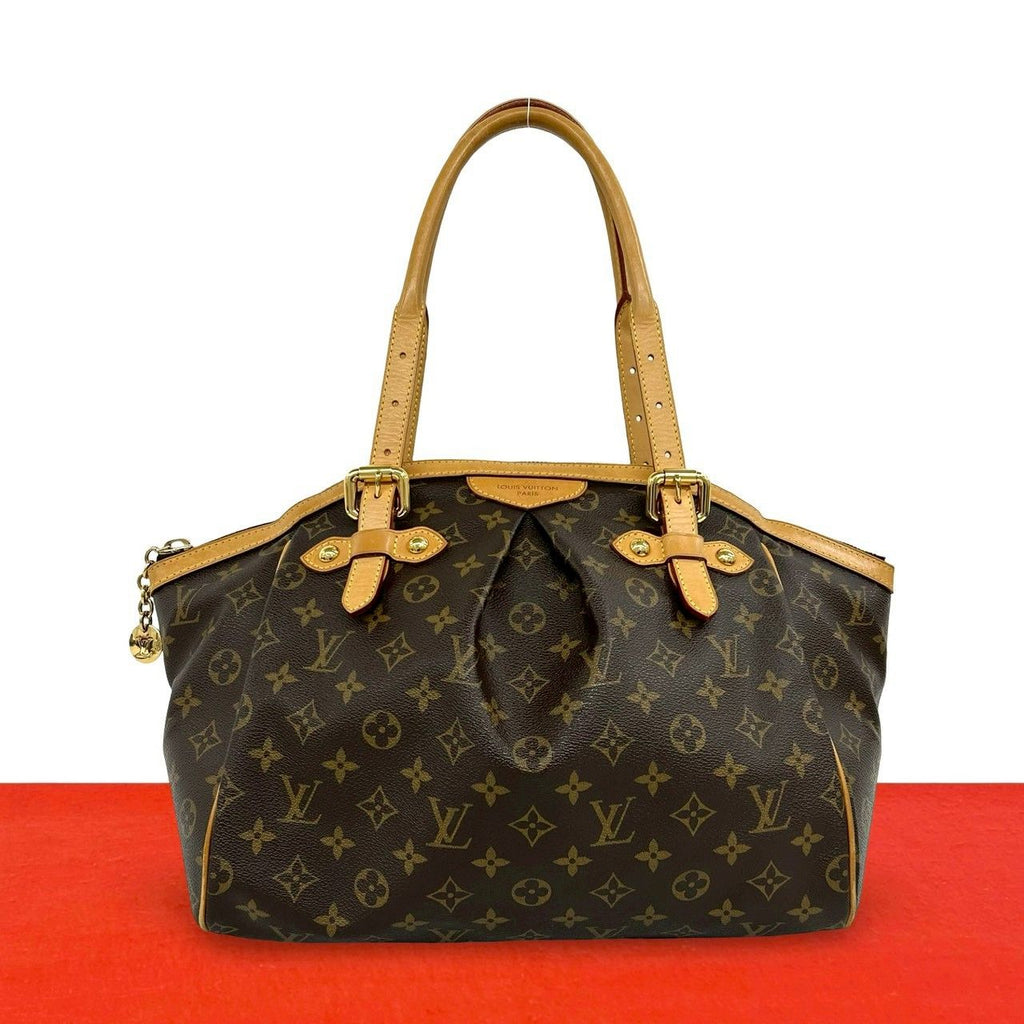 Louis Vuitton Tivoli GM Monogram Logo Pattern Leather Tote Brown