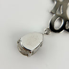 Dior Logo Necklace Plated Rhinestone Silver Pink Vintage — view 5