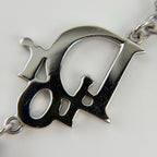 Dior Logo Necklace Plated Rhinestone Silver Pink Vintage — view 4