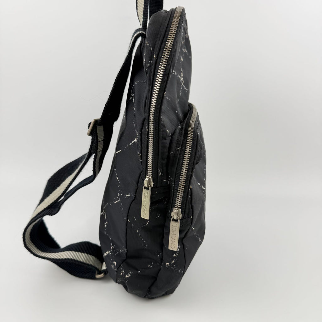 Chanel New Travel Line Backpack Nylon Black Vintage — view 5