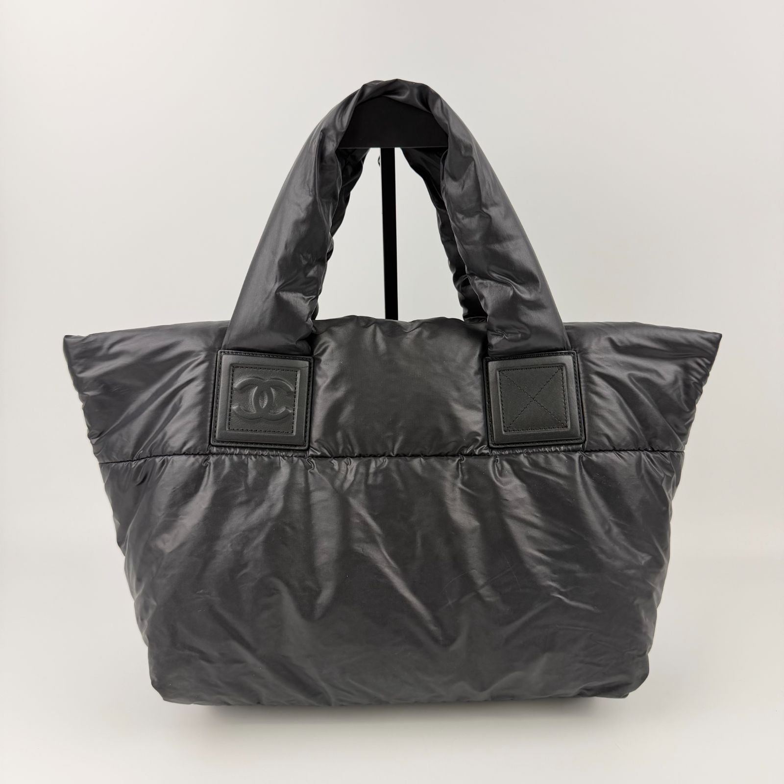 Chanel CC Logo Handbag Nylon Black Vintage — view 2