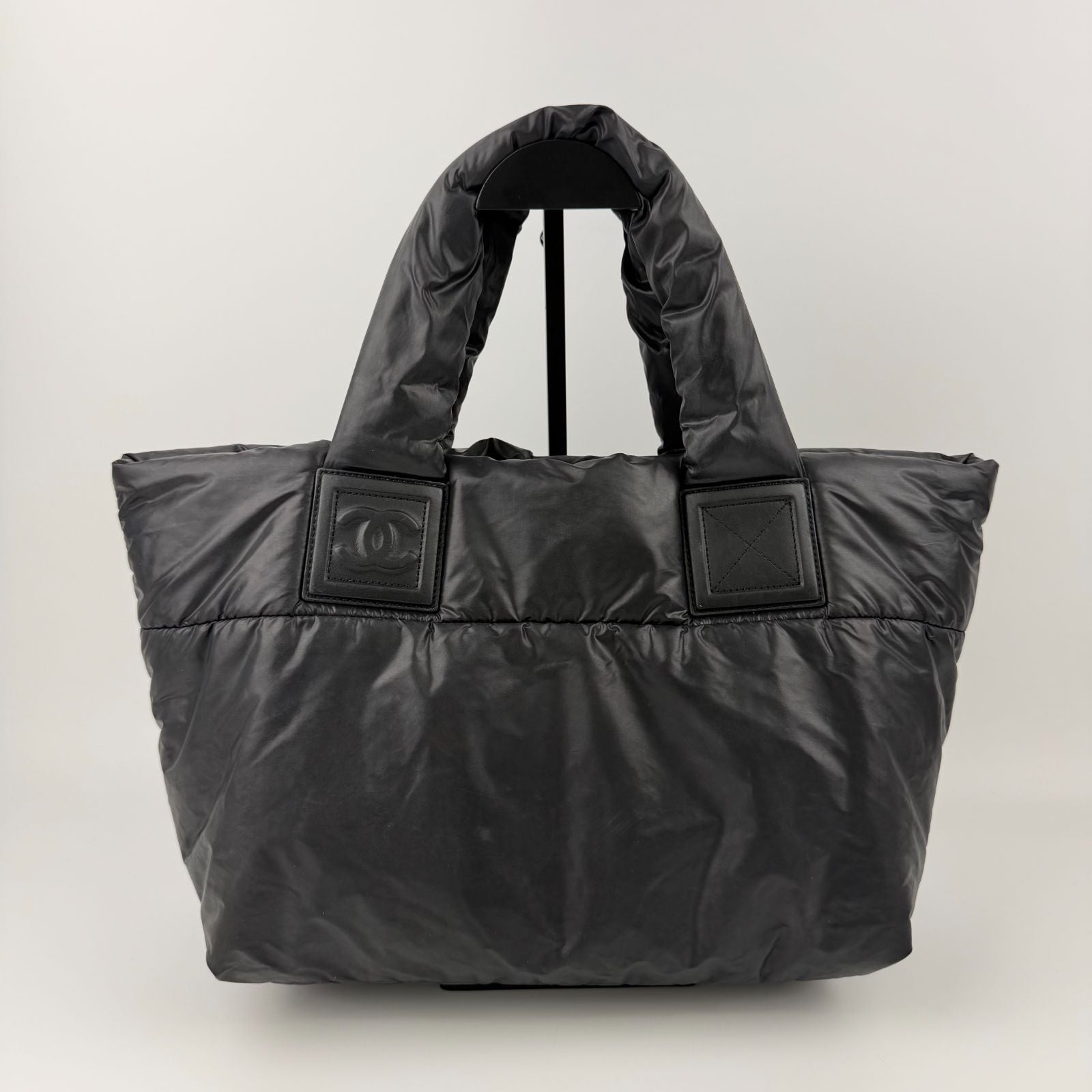 Chanel CC Logo Handbag Nylon Black Vintage — view 3