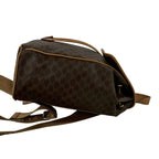 Celine Macadam Blason Triomphe Logo Pattern Ring Leather Backpack Brown — view 8