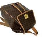 Celine Macadam Blason Triomphe Logo Pattern Ring Leather Backpack Brown — view 4