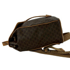 Celine Macadam Blason Triomphe Logo Pattern Ring Leather Backpack Brown — view 7