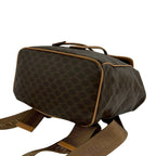 Celine Macadam Blason Triomphe Logo Pattern Ring Leather Backpack Brown — view 6