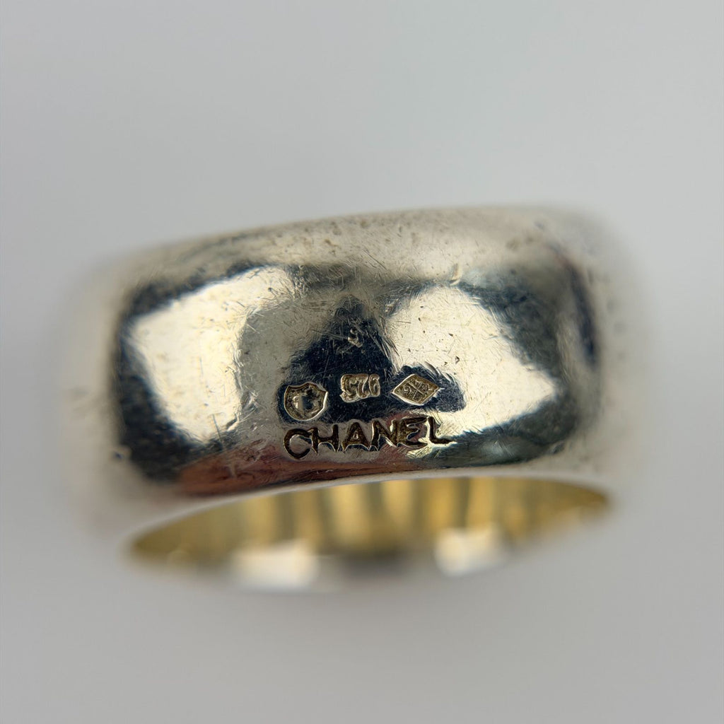 Chanel CC Logo Ring 925 Sterling Silver Vintage — view 6