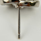 Chanel CC Logo Single Pierced Earrings Plated Rhinestone Silver Vintage — view 7