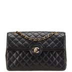 Chanel Quilted CC Logo Limited Edition Chain Shoulder Bag Black Lambskin