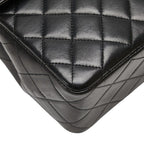 Chanel Quilted CC Logo Limited Edition Chain Shoulder Bag Black Lambskin — view 5