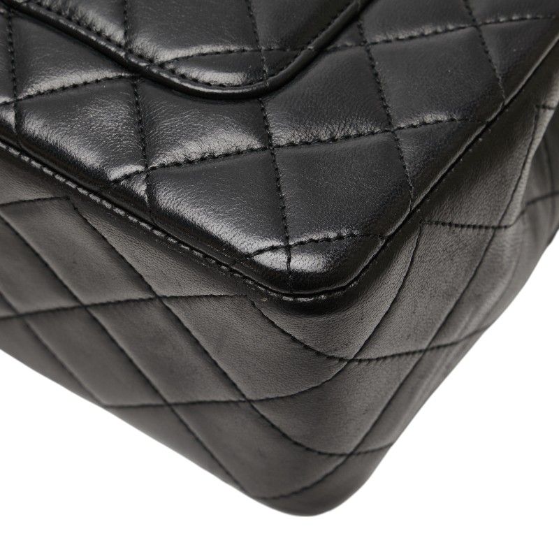 Chanel Quilted CC Logo Limited Edition Chain Shoulder Bag Black Lambskin — view 7