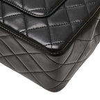 Chanel Quilted CC Logo Limited Edition Chain Shoulder Bag Black Lambskin — view 7