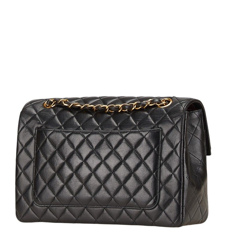 Chanel Quilted CC Logo Limited Edition Chain Shoulder Bag Black Lambskin — view 2