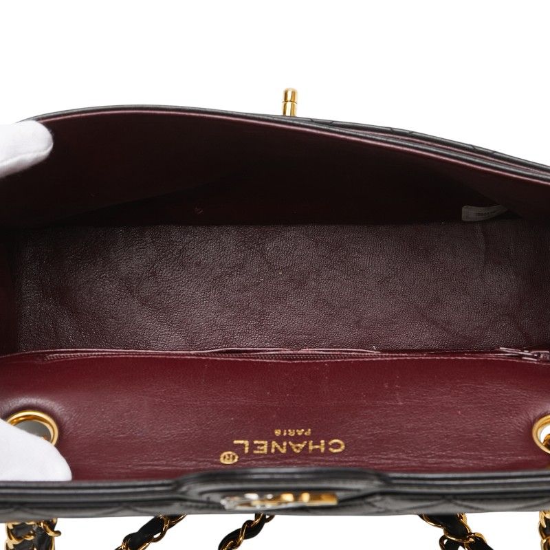 Chanel Quilted CC Logo Limited Edition Chain Shoulder Bag Black Lambskin — view 9