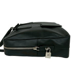 Prada Triangle Logo Plate Saffiano Leather Business Briefcase Black — view 5