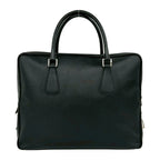 Prada Triangle Logo Plate Saffiano Leather Business Briefcase Black — view 3