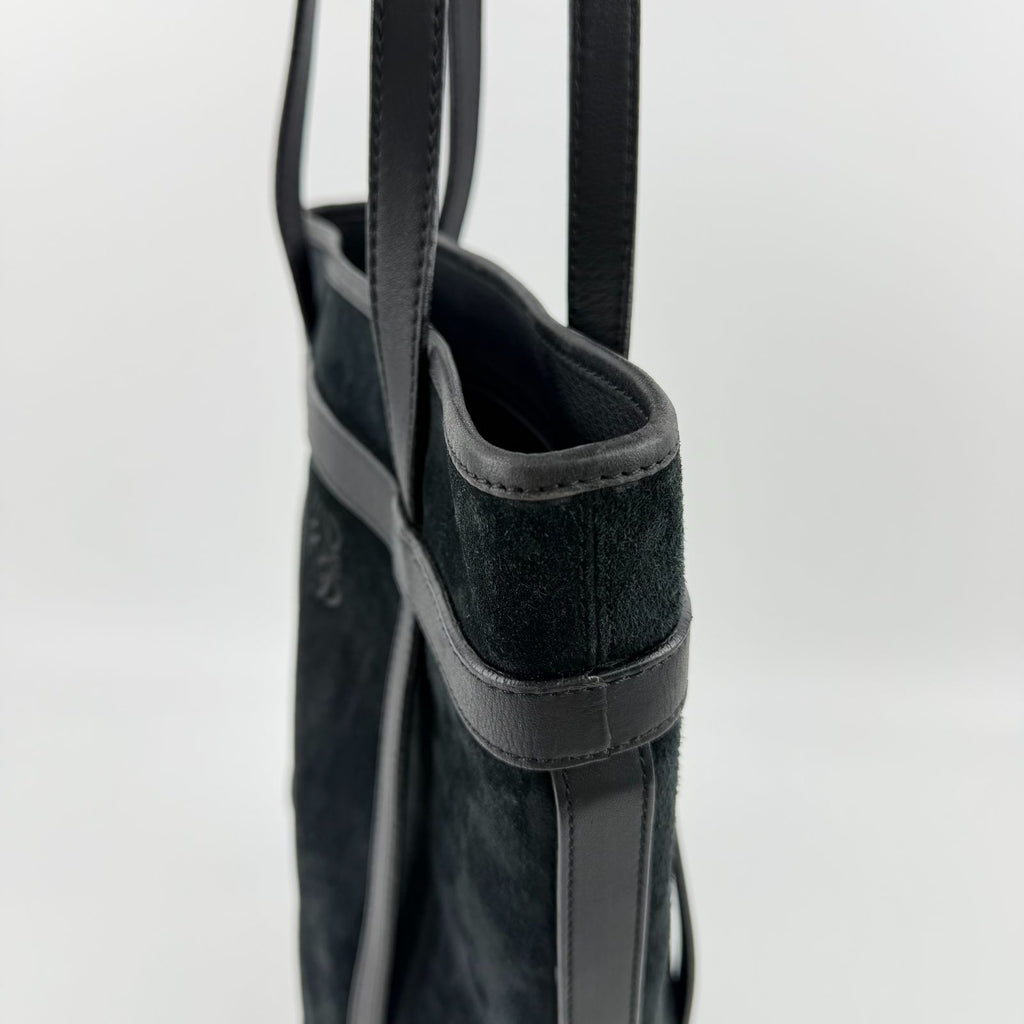 Loewe Anagram Shoulder Bag Suede Leather Black Vintage — view 5