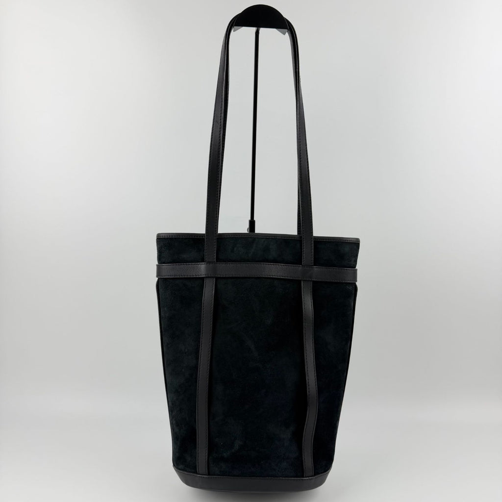 Loewe Anagram Shoulder Bag Suede Leather Black Vintage — view 3