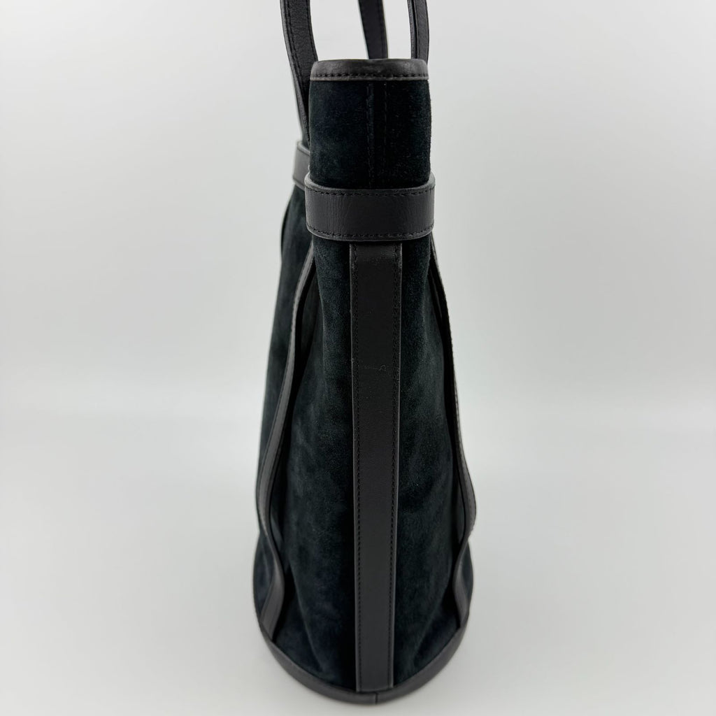 Loewe Anagram Shoulder Bag Suede Leather Black Vintage — view 6