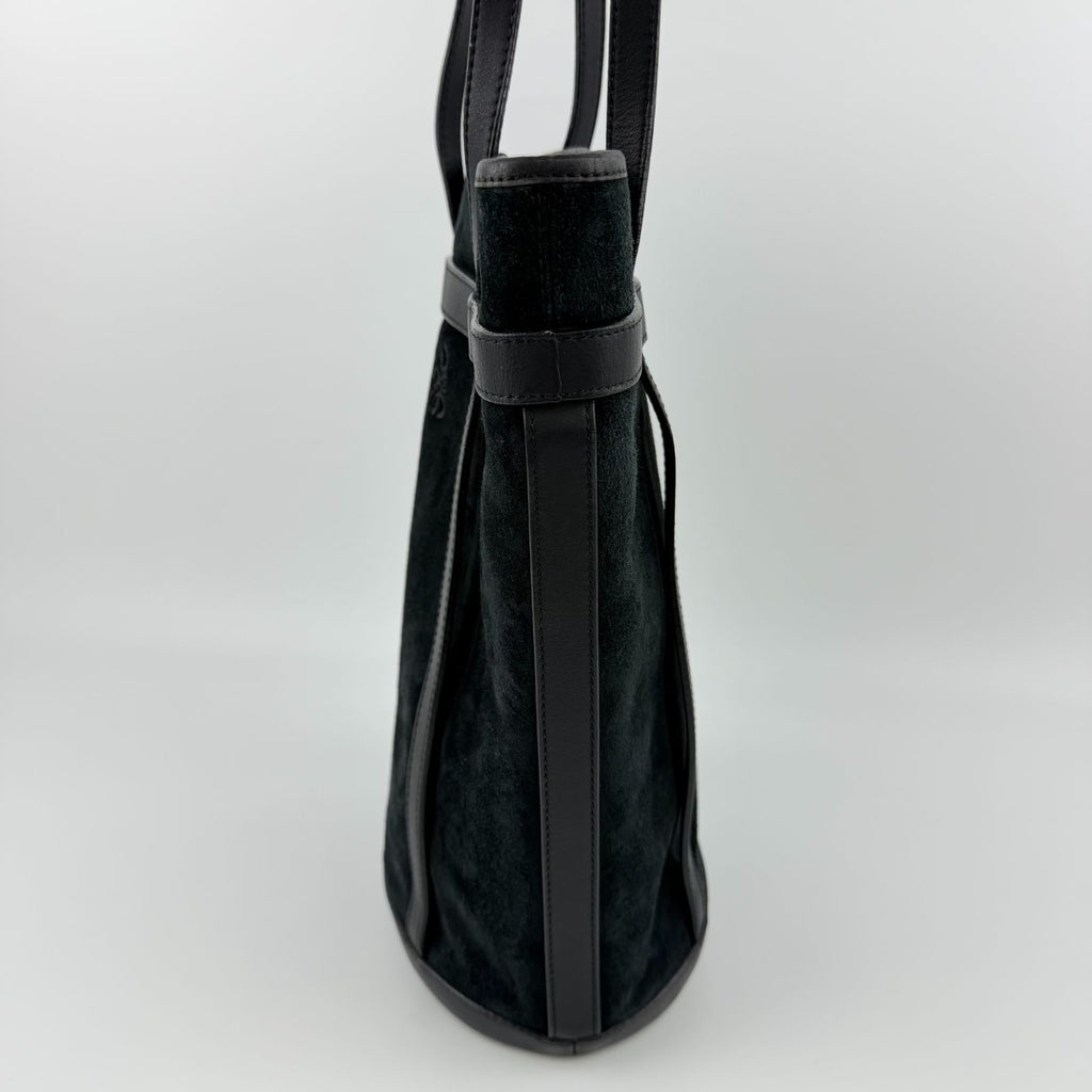Loewe Anagram Shoulder Bag Suede Leather Black Vintage — view 4
