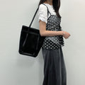 Loewe Anagram Shoulder Bag Suede Leather Black Vintage