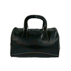 Prada Cadena Key Log Stitch Leather Mini Boston Bag Black — view 3
