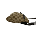 Gucci GG Pattern Canvas Log Leather Belt Bag Waist Pouch Brown — view 6