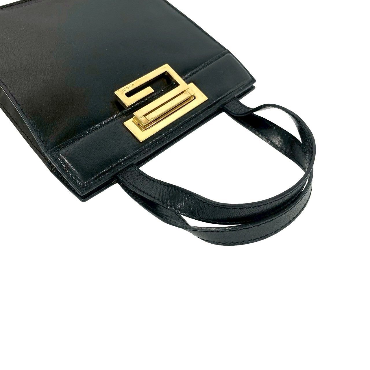 Gucci Vintage Logo Leather Handbag Mini Tote Black — view 4